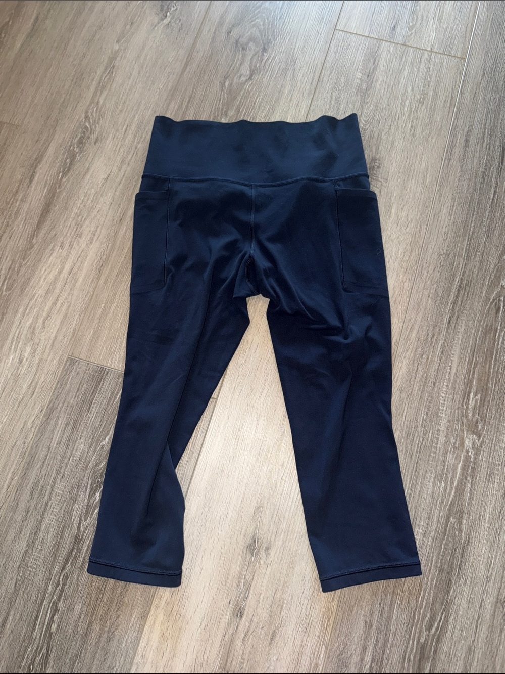 Athleta Navy Crop Leggings with Side Pockets